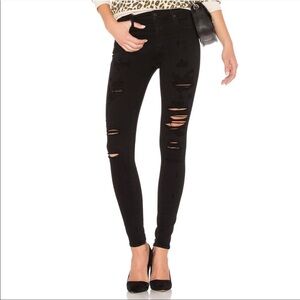 Agolde Jeans Sophie High Rise Skinny Moonstruck Distressed Black Women's Size 25